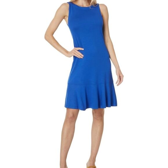 Ellen Tracy Tank Sleeve Flounce Dress in Cobalt Blue Sz 12 - Picture 8 of 8